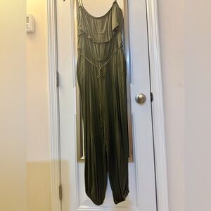 New York & Company Olive Green Jumpsuit